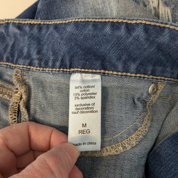 MAURICES Blue Denim Mid-Rise Stretch Distressed Jeans w Cuffs; Size M - Picture 4 of 4